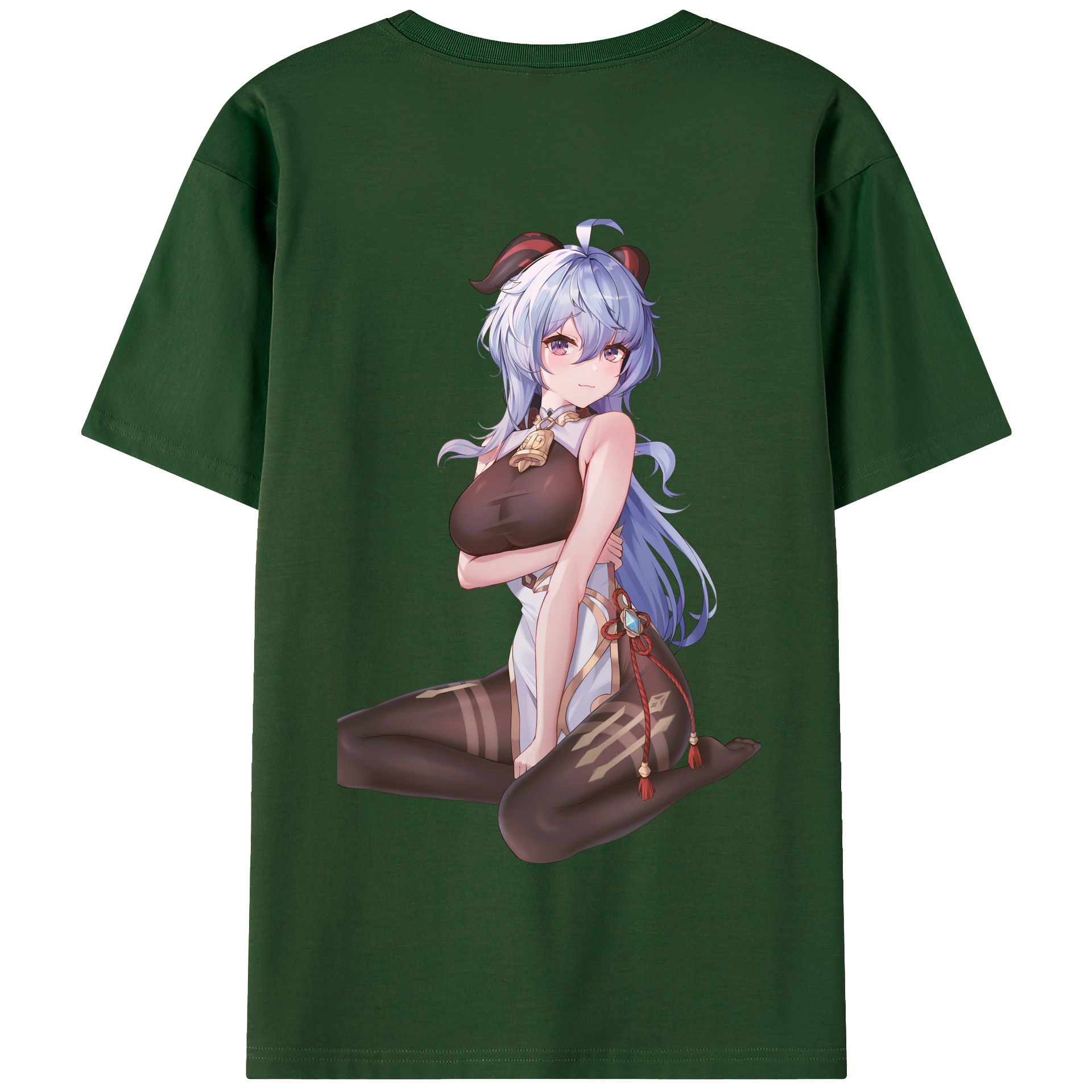げんし神 甘雨 かんう genshin Ganyu 綿100％半袖Tシャツ（背面プリント）